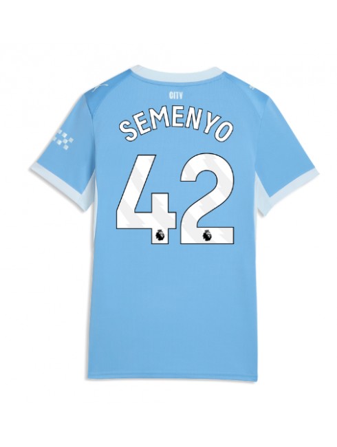Ženski Nogometna dresi replika Manchester City Antoine Semenyo #42 Domači 2026-27 Kratek rokav Ženski Nogometna dresi replika Manchester City Antoine Semenyo #42 Domači 2026-27 Kratek rokav